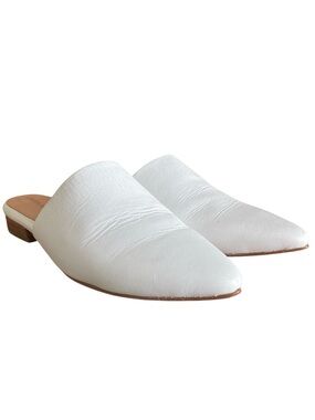 Poppy Barley Market Mule White Leather